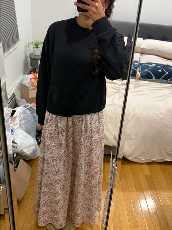 Dresses & Skirts - Floral Maxi Skirt in Pink and Cream
